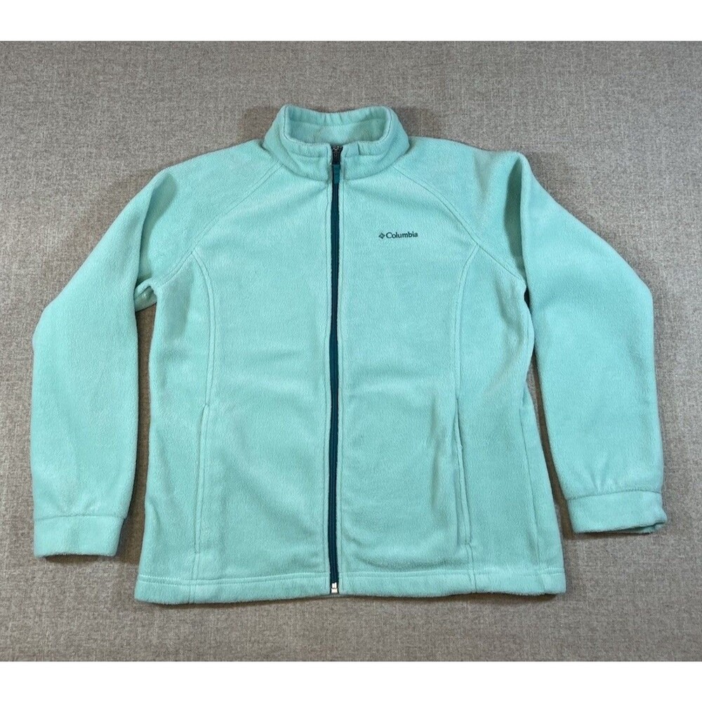 Columbia Sportwear Company Turquoise Fleece Jacket Youth Size XL 18/20 *Stains*